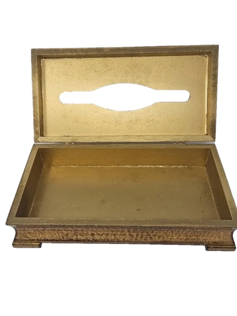 Vintage 1990s Labrazel Italian Florentine Gilded Wood Tissue Box Luxury Label